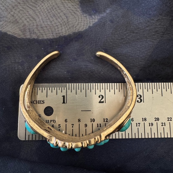Southwestern Turquoise Style Wide Cuff Bracelet Boho Statement - Picture 14 of 16